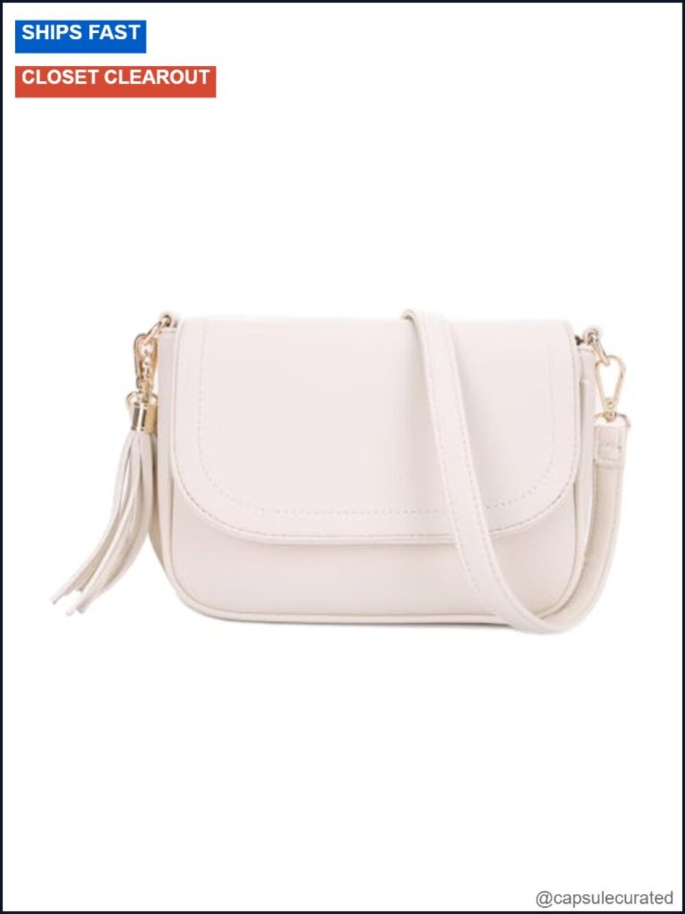 Trendy Flap Saddle Crossbody Bag for Women with Tassel Vegan Leather